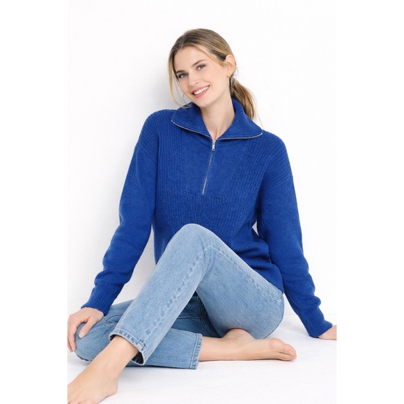 Liz Claiborne Sweaters - NWT Liz‎ Claiborne Women's 2XL Blue Half-Zip Pullover Sweater Long Sleeve